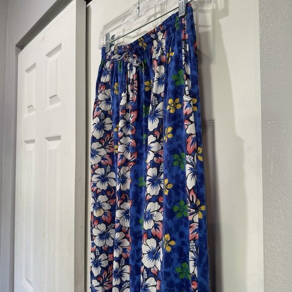 Island Planet Hawaiian Floral Maxi Skirt Sz M/L Tropical Beach - Picture 2 of 5